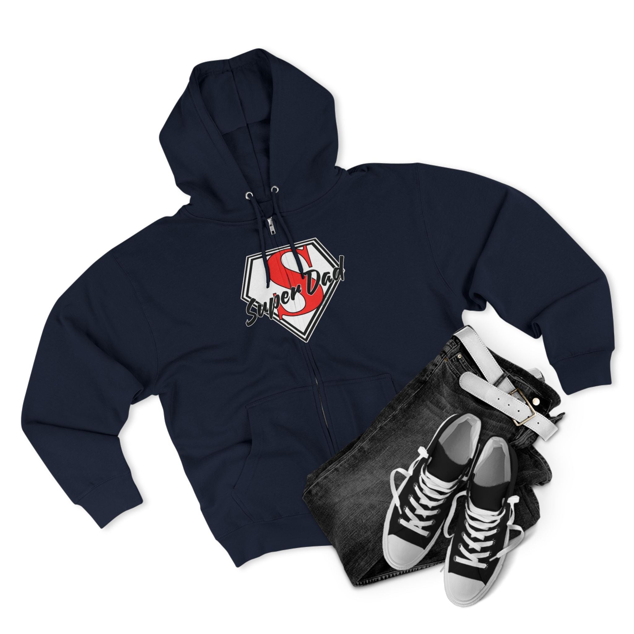 Super Dad Unisex Zip Hoodie | Perfect for Father's Day, Cool Dad GiftsHoodieSuper Dad Unisex Zip Hoodie