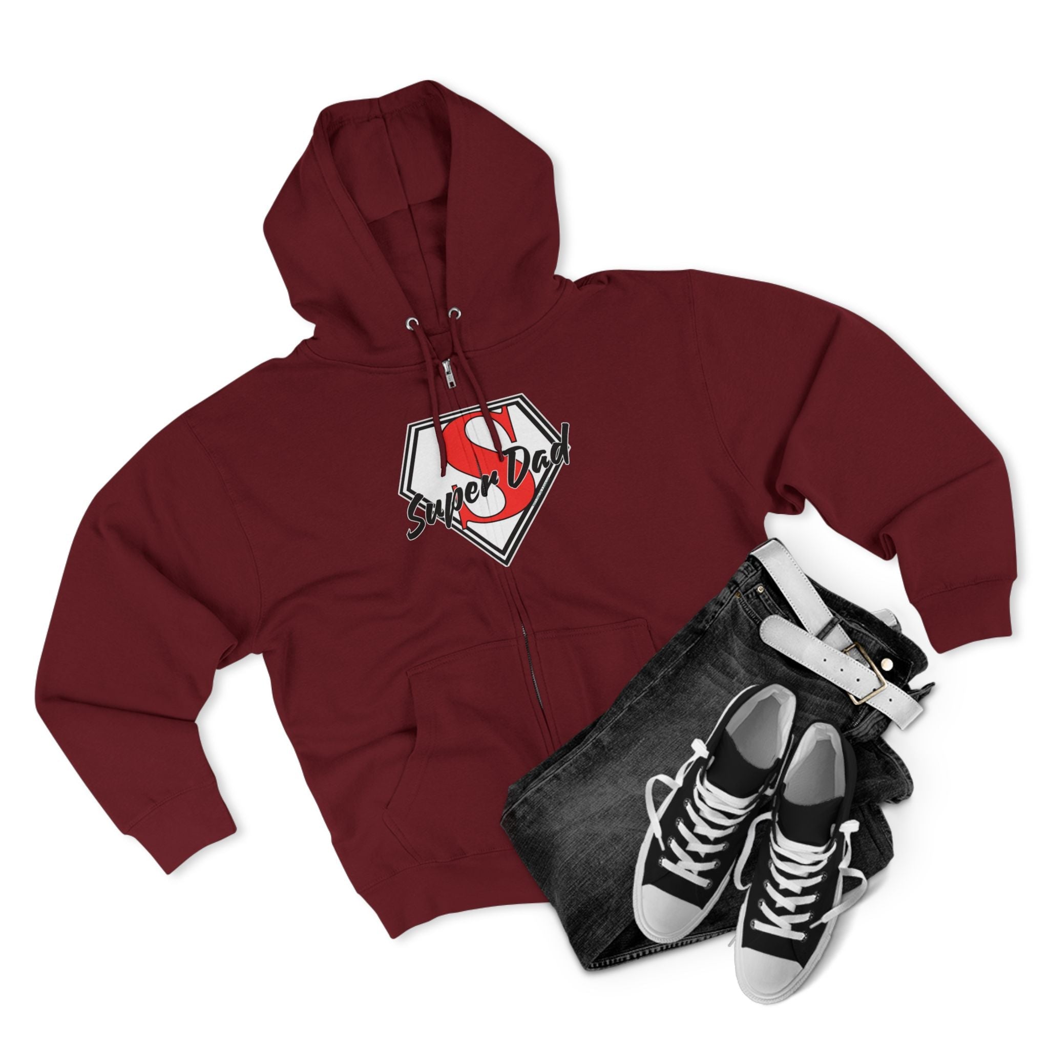 Super Dad Unisex Zip Hoodie | Perfect for Father's Day, Cool Dad GiftsHoodieSuper Dad Unisex Zip Hoodie