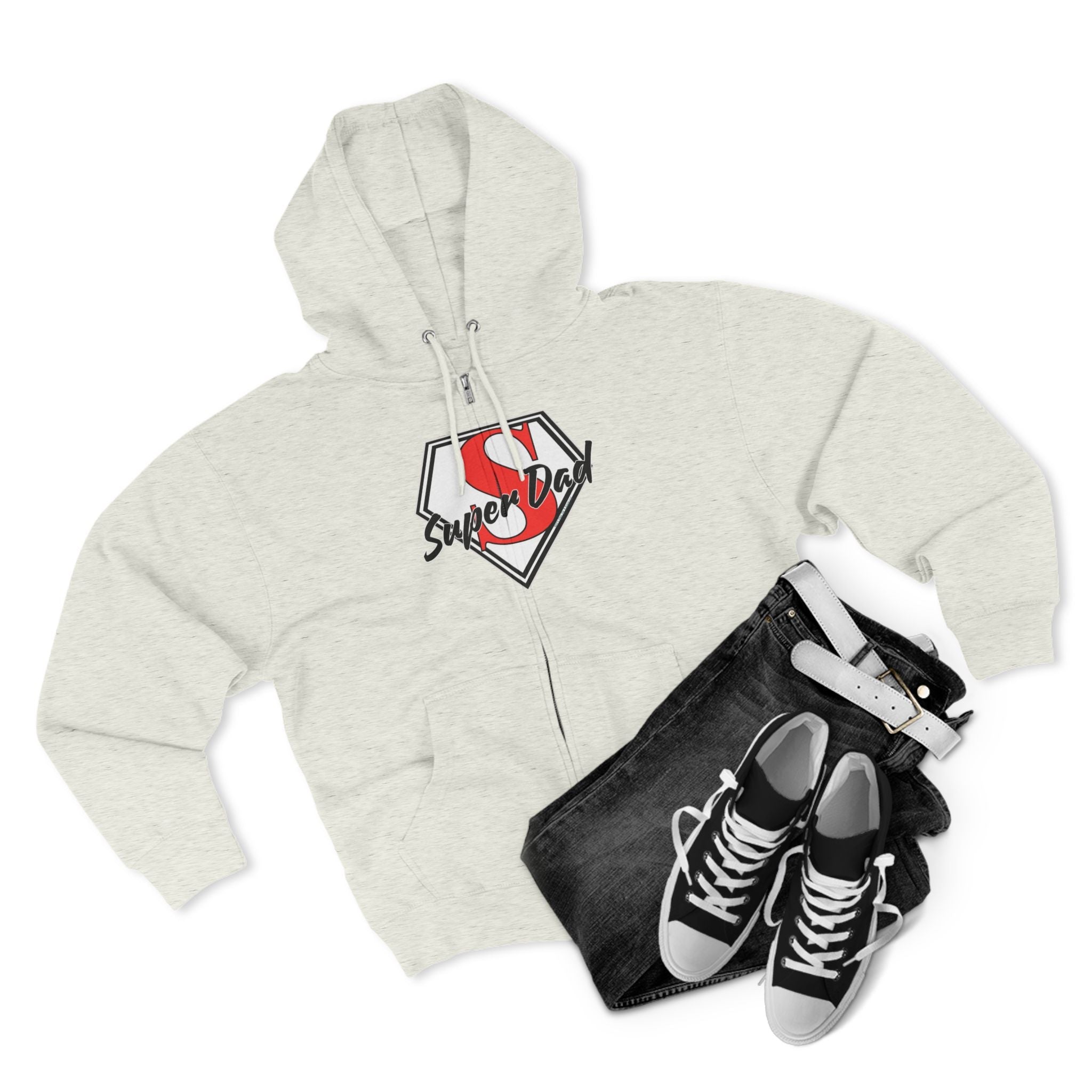 Super Dad Unisex Zip Hoodie | Perfect for Father's Day, Cool Dad GiftsHoodieSuper Dad Unisex Zip Hoodie