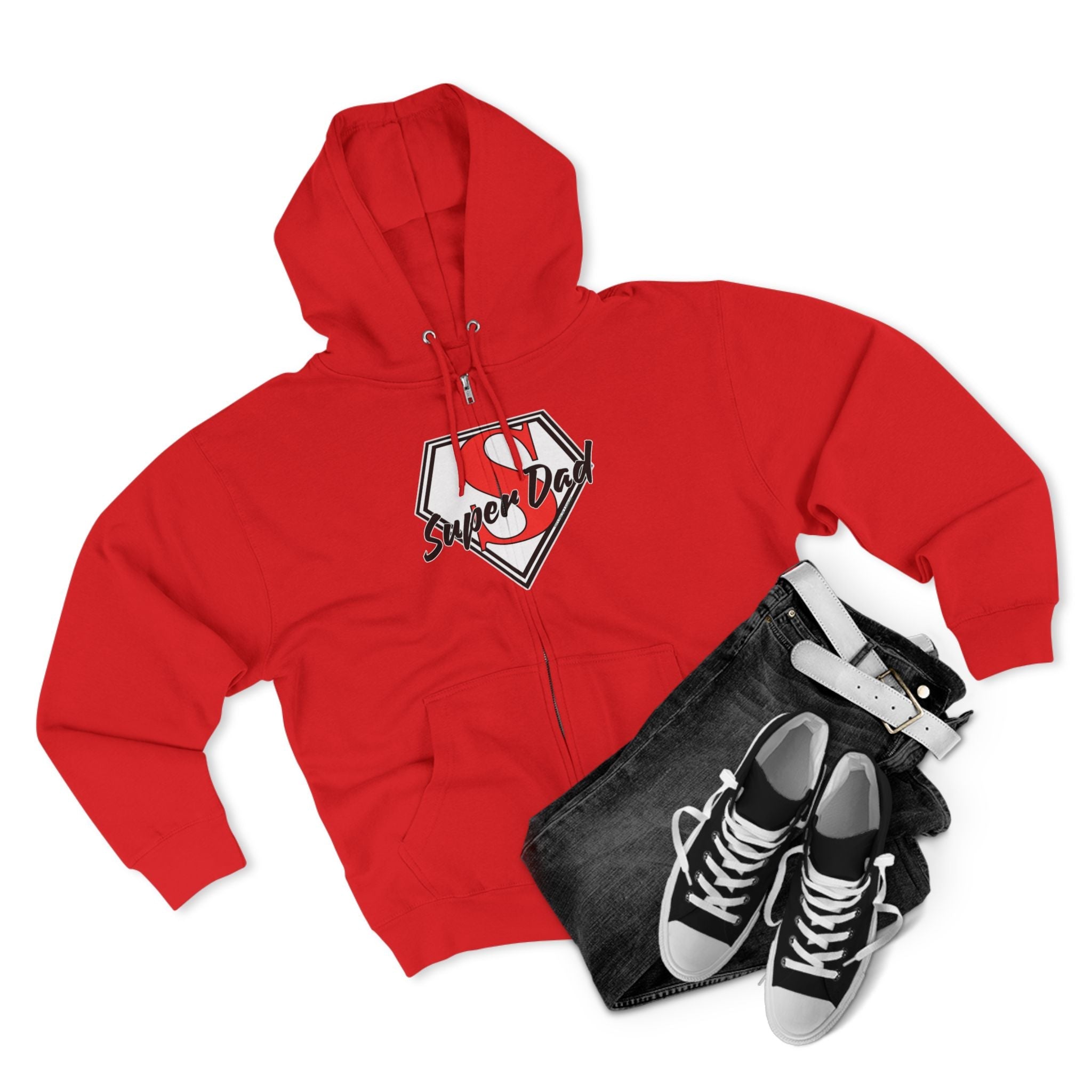 Super Dad Unisex Zip Hoodie | Perfect for Father's Day, Cool Dad GiftsHoodieSuper Dad Unisex Zip Hoodie