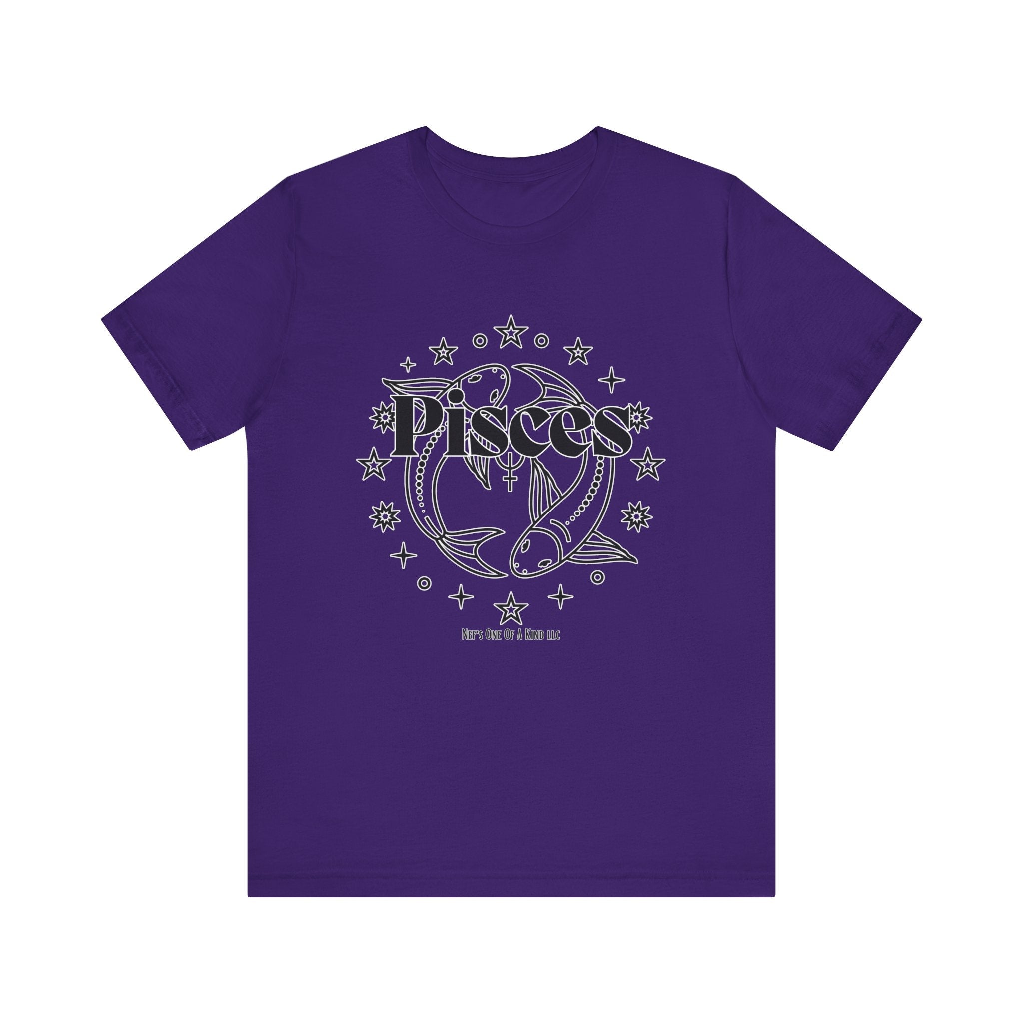 The Pisces Zodiac Unisex Casual Classic Jersey Short Sleeve TeeT-ShirtAquarius Zodiac Unisex Casual Classic Jersey Short Sleeve Tee