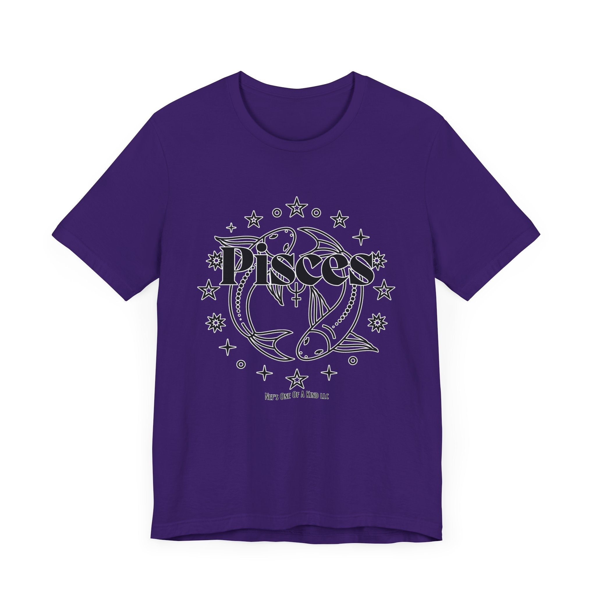 The Pisces Zodiac Unisex Casual Classic Jersey Short Sleeve TeeT-ShirtAquarius Zodiac Unisex Casual Classic Jersey Short Sleeve Tee
