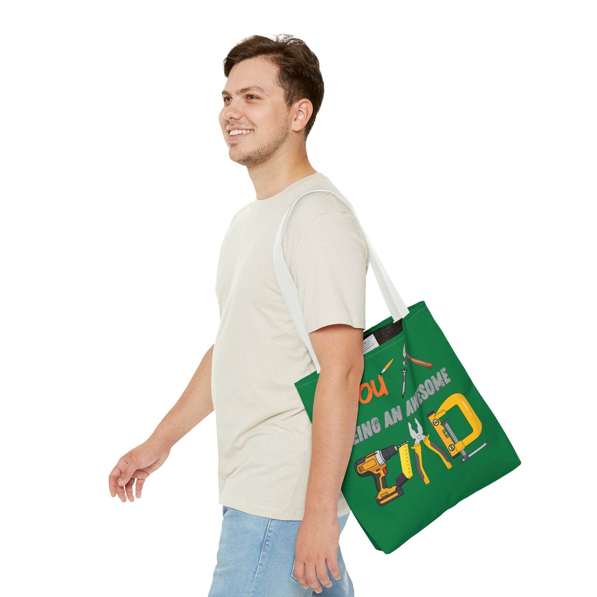 Tool-Themed Tote Bag – “You Nailed Being An Awesome Dad” Gift Tote