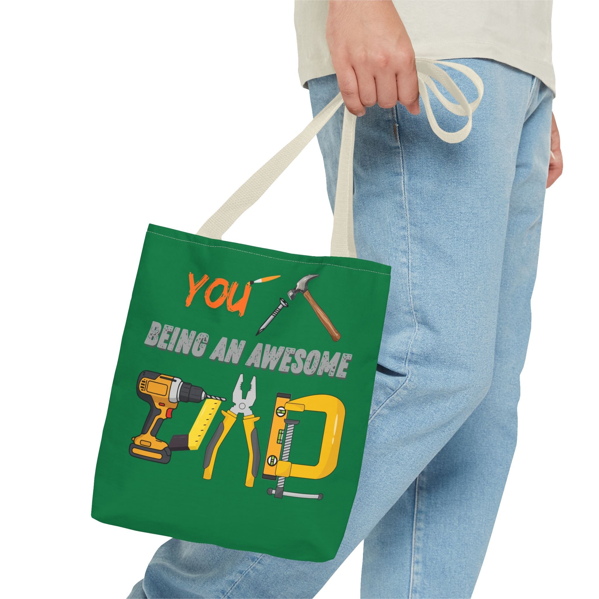 Tool-Themed Tote Bag – “You Nailed Being An Awesome Dad” Gift Tote