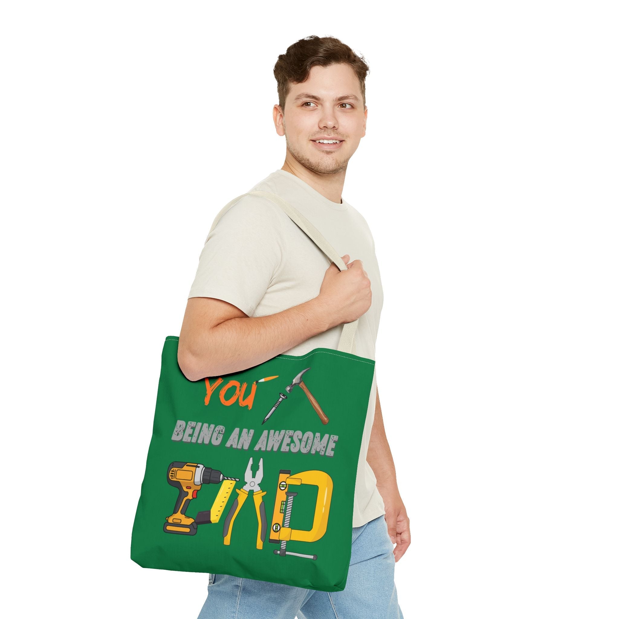 Tool-Themed Tote Bag – “You Nailed Being An Awesome Dad” Gift Tote