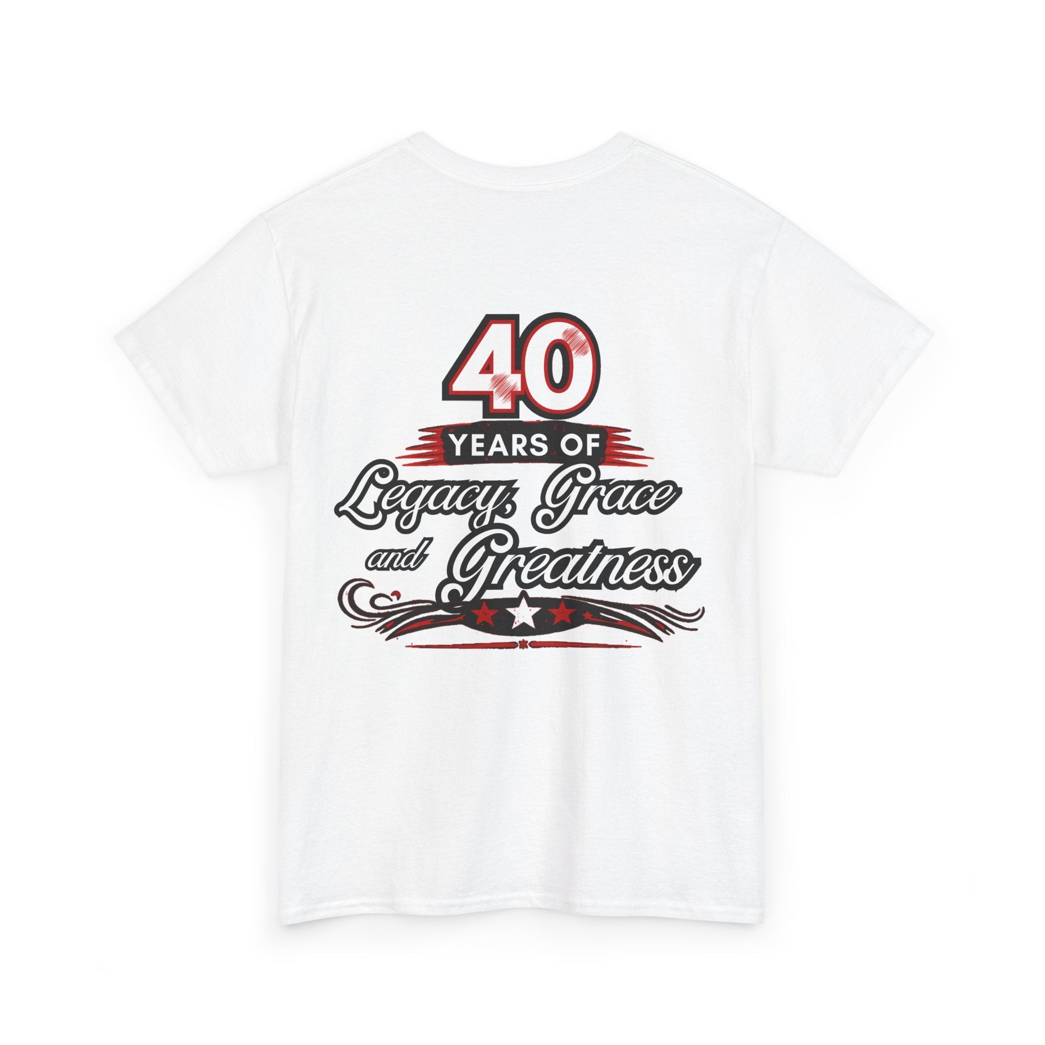 Maglietta per la 40° riunione della classe del 1986 "Up to 5X" — Maglietta per gli ex alunni della Emmerich Manual High School - Another Customized Smile