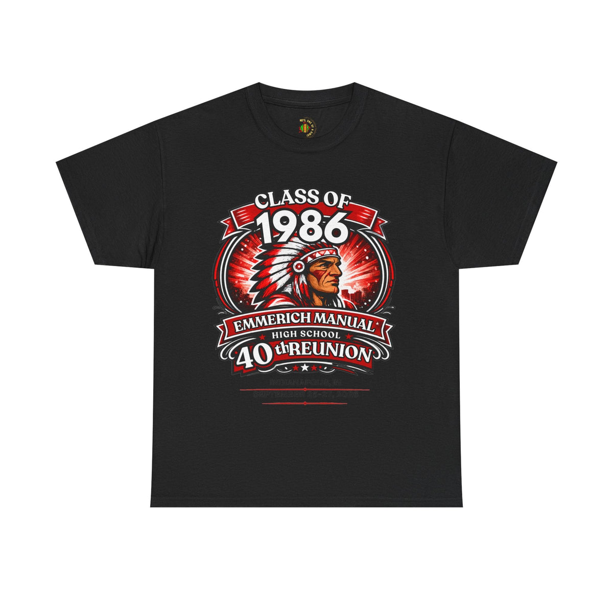 Maglietta per la 40° riunione della classe del 1986 "Up to 5X" — Maglietta per gli ex alunni della Emmerich Manual High School - Another Customized Smile