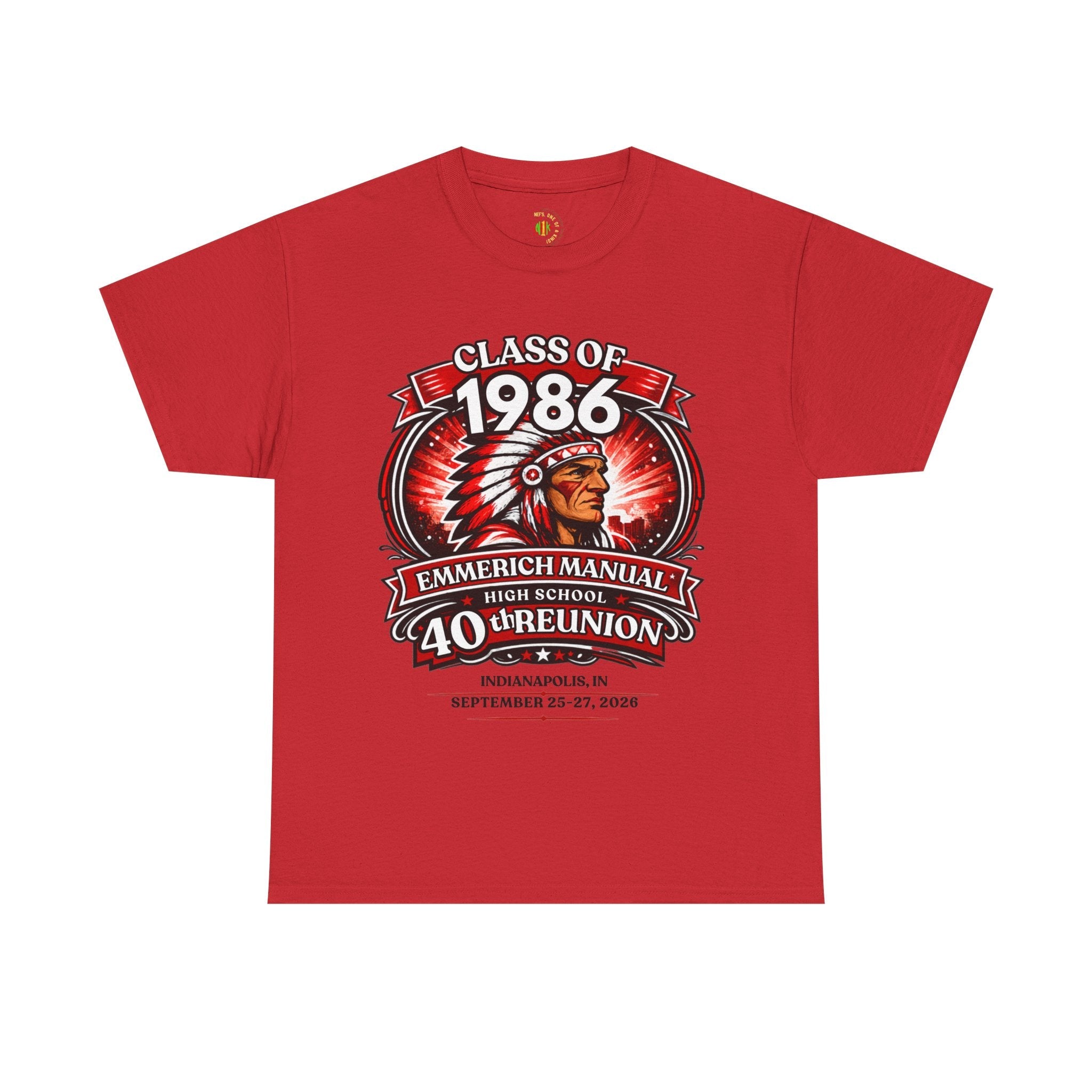 Maglietta per la 40° riunione della classe del 1986 "Up to 5X" — Maglietta per gli ex alunni della Emmerich Manual High School - Another Customized Smile