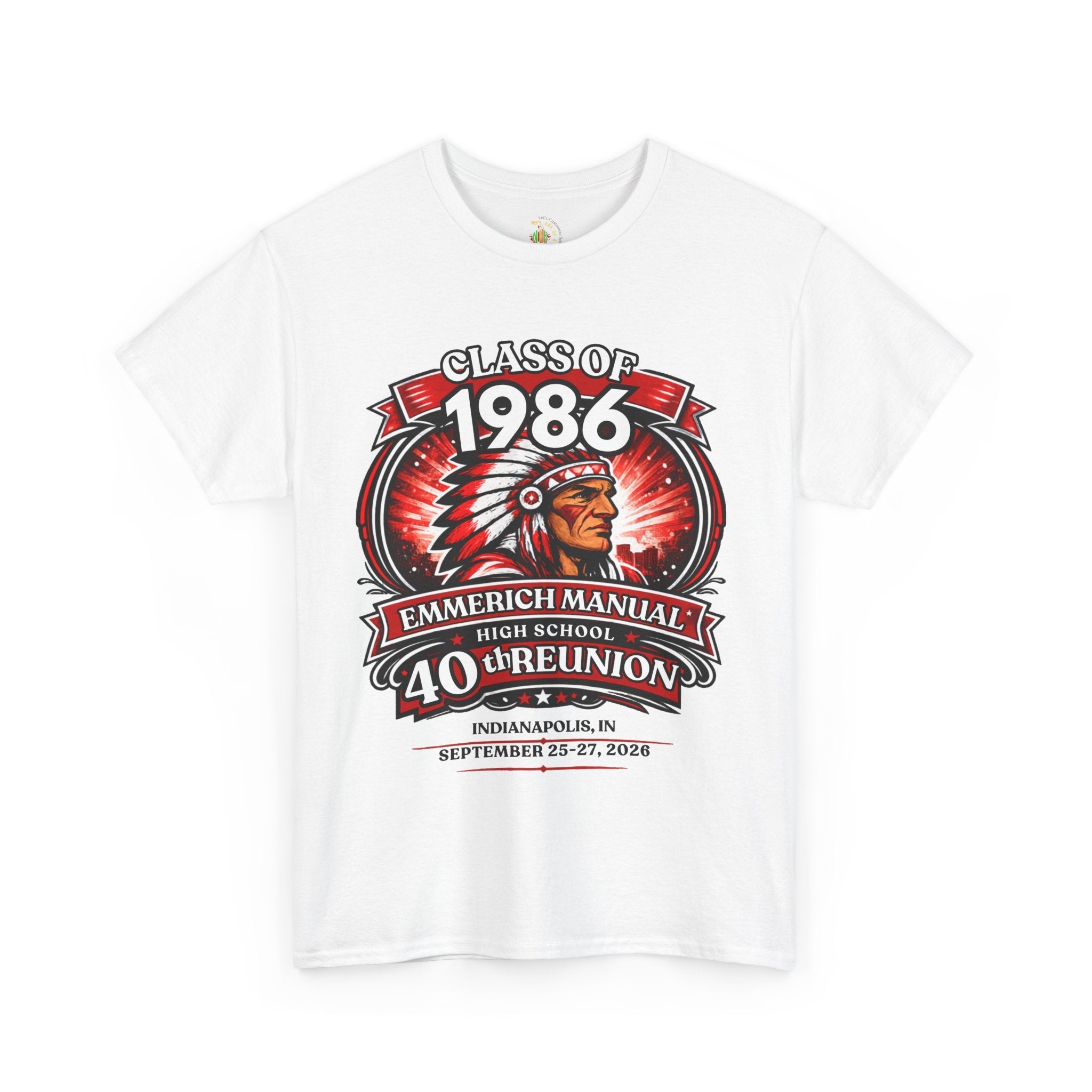 Maglietta per la 40° riunione della classe del 1986 "Up to 5X" — Maglietta per gli ex alunni della Emmerich Manual High School - Another Customized Smile