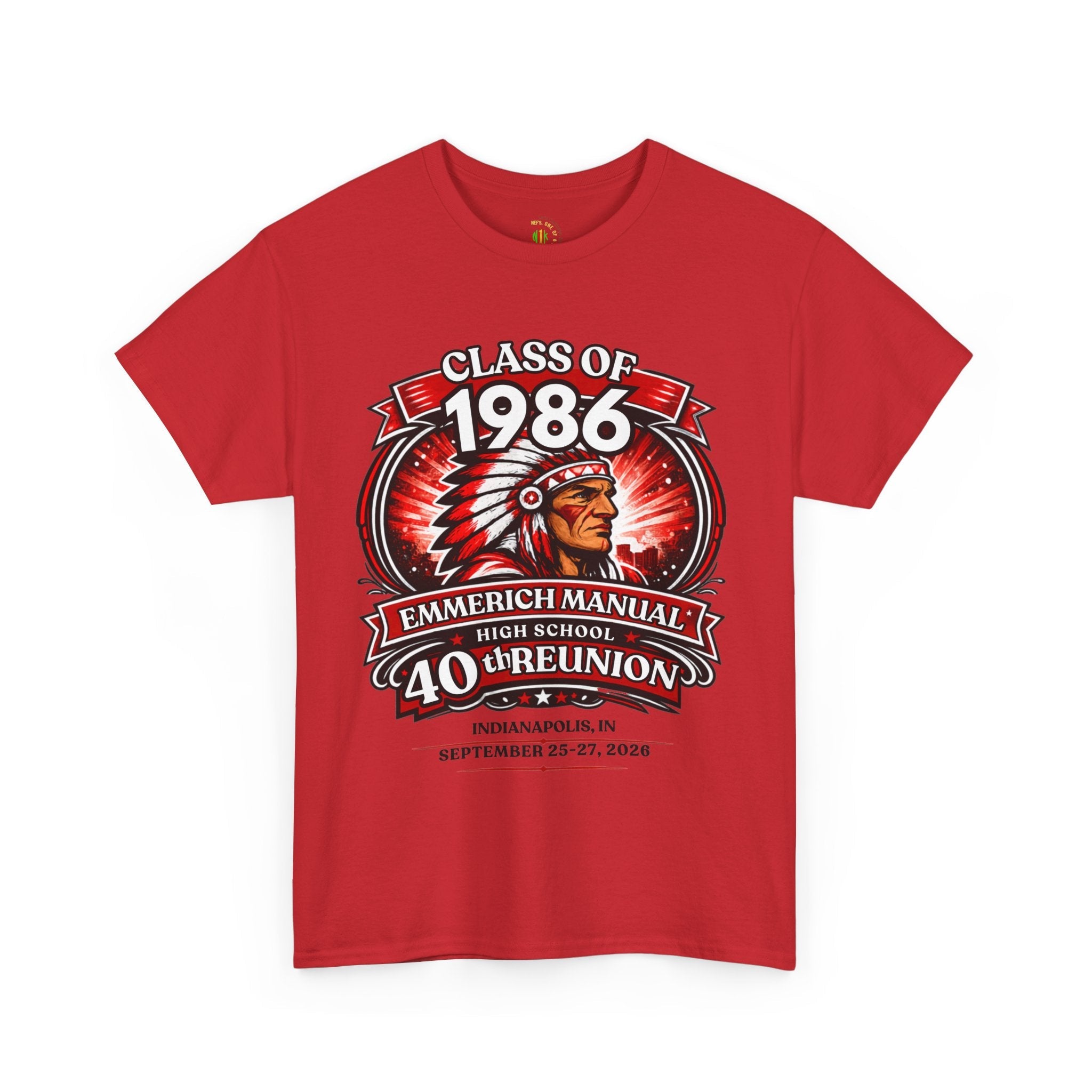Maglietta per la 40° riunione della classe del 1986 "Up to 5X" — Maglietta per gli ex alunni della Emmerich Manual High School - Another Customized Smile
