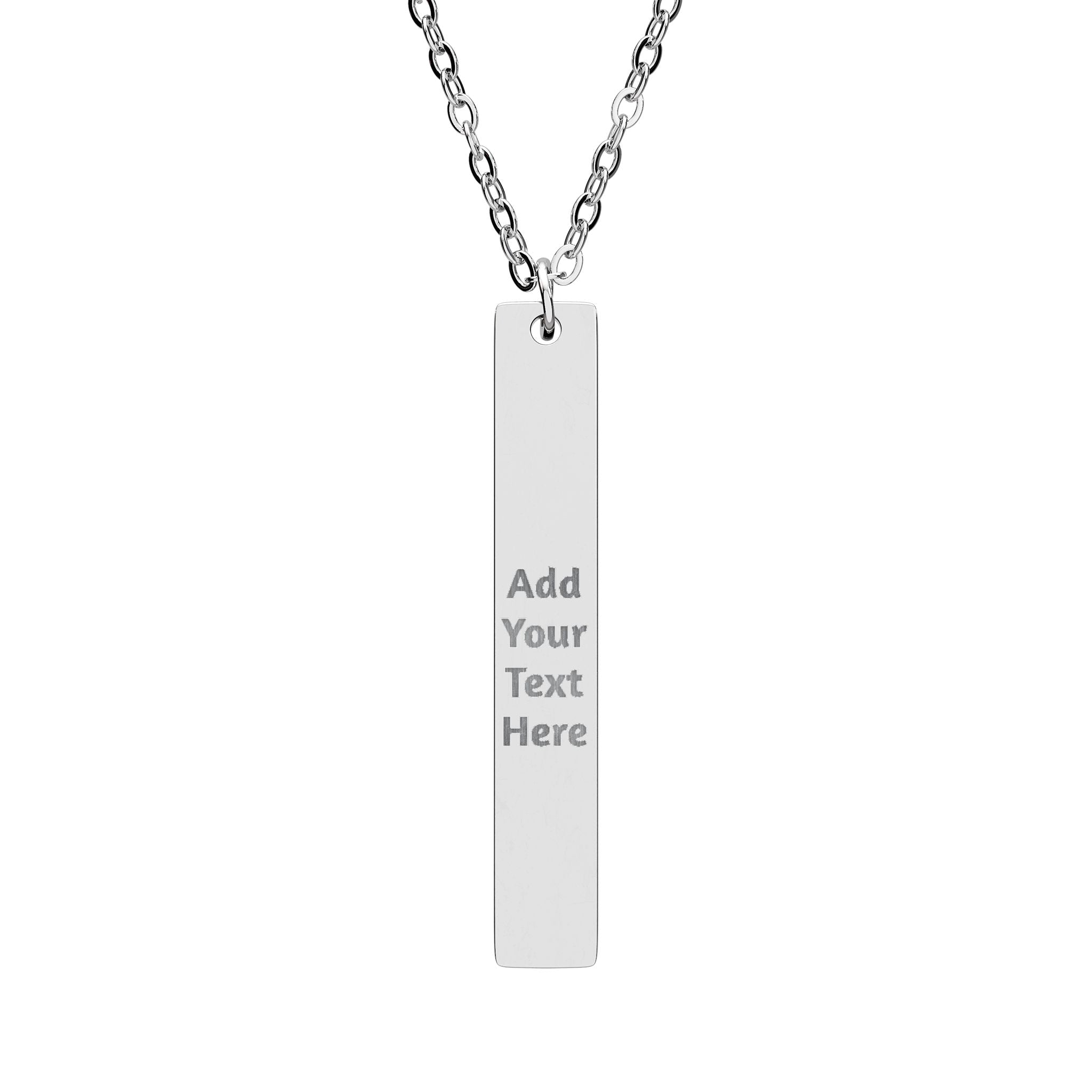 Vertical Bar Necklace (Engraving)