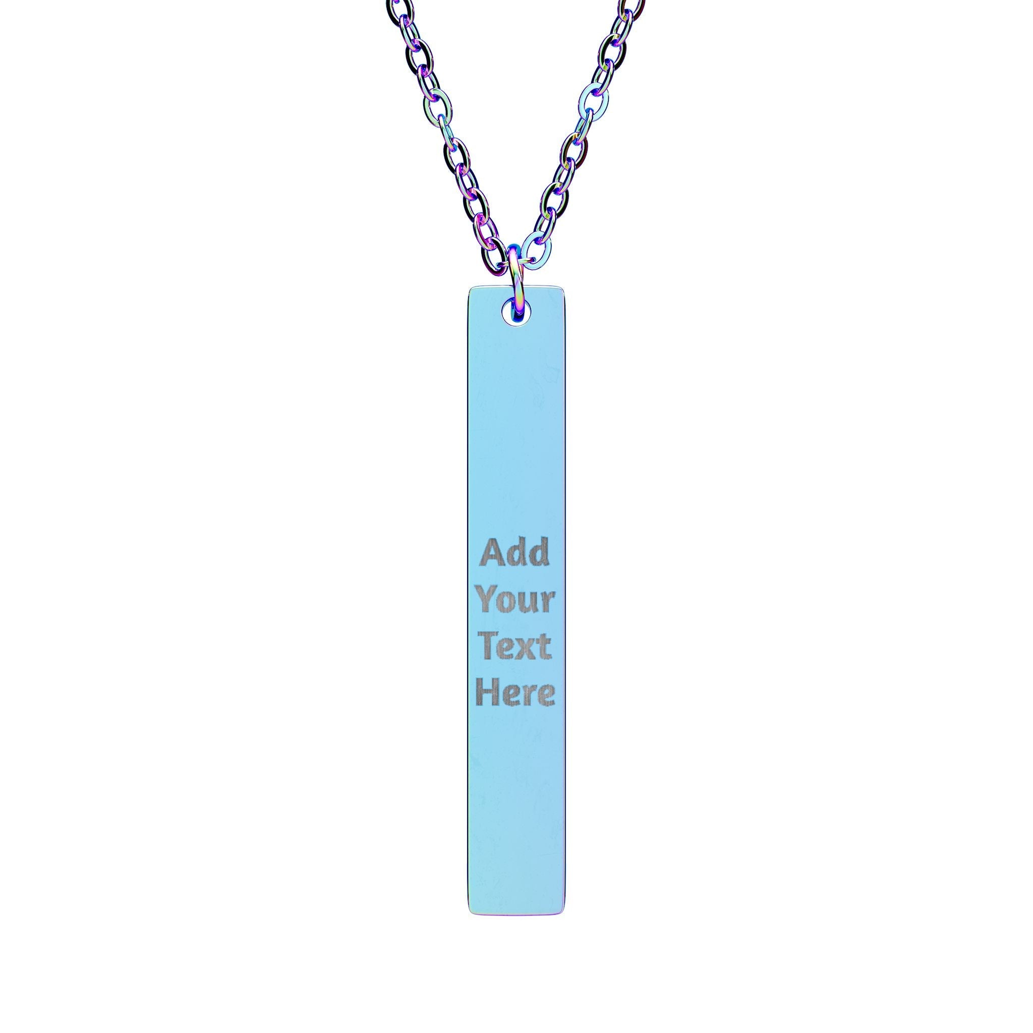 Vertical Bar Necklace (Engraving)