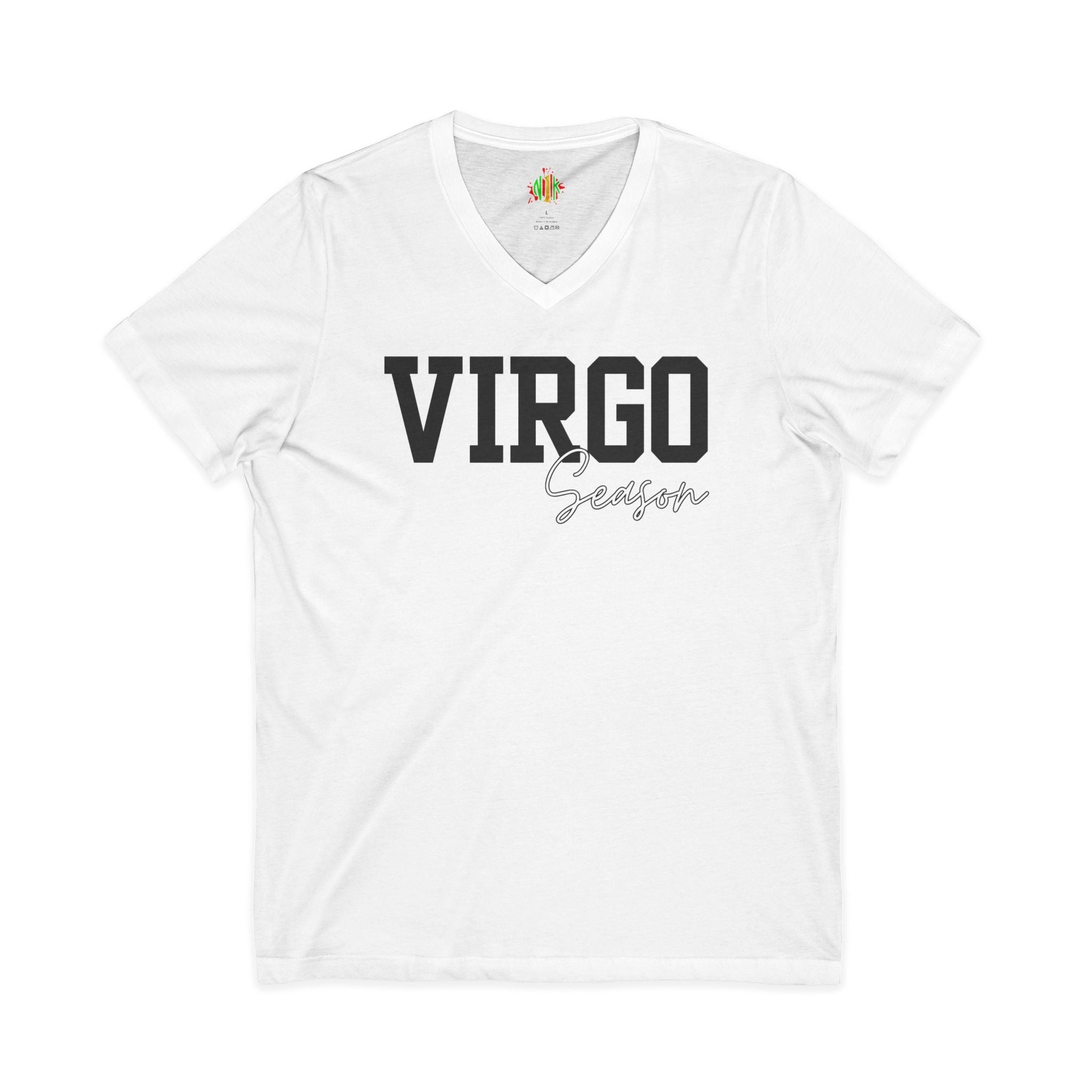 Virgo Zodiac V-Neck Tee, Astrology Shirt, Horoscope Top, Birthday Gift, Unisex Tee, Casual Wear