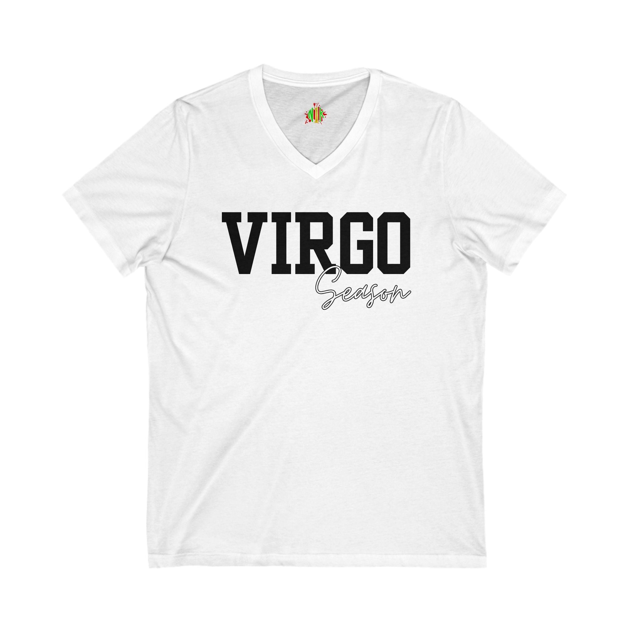 Virgo Zodiac V-Neck Tee, Astrology Shirt, Horoscope Top, Birthday GiftV-neckVirgo Zodiac V-Neck Tee