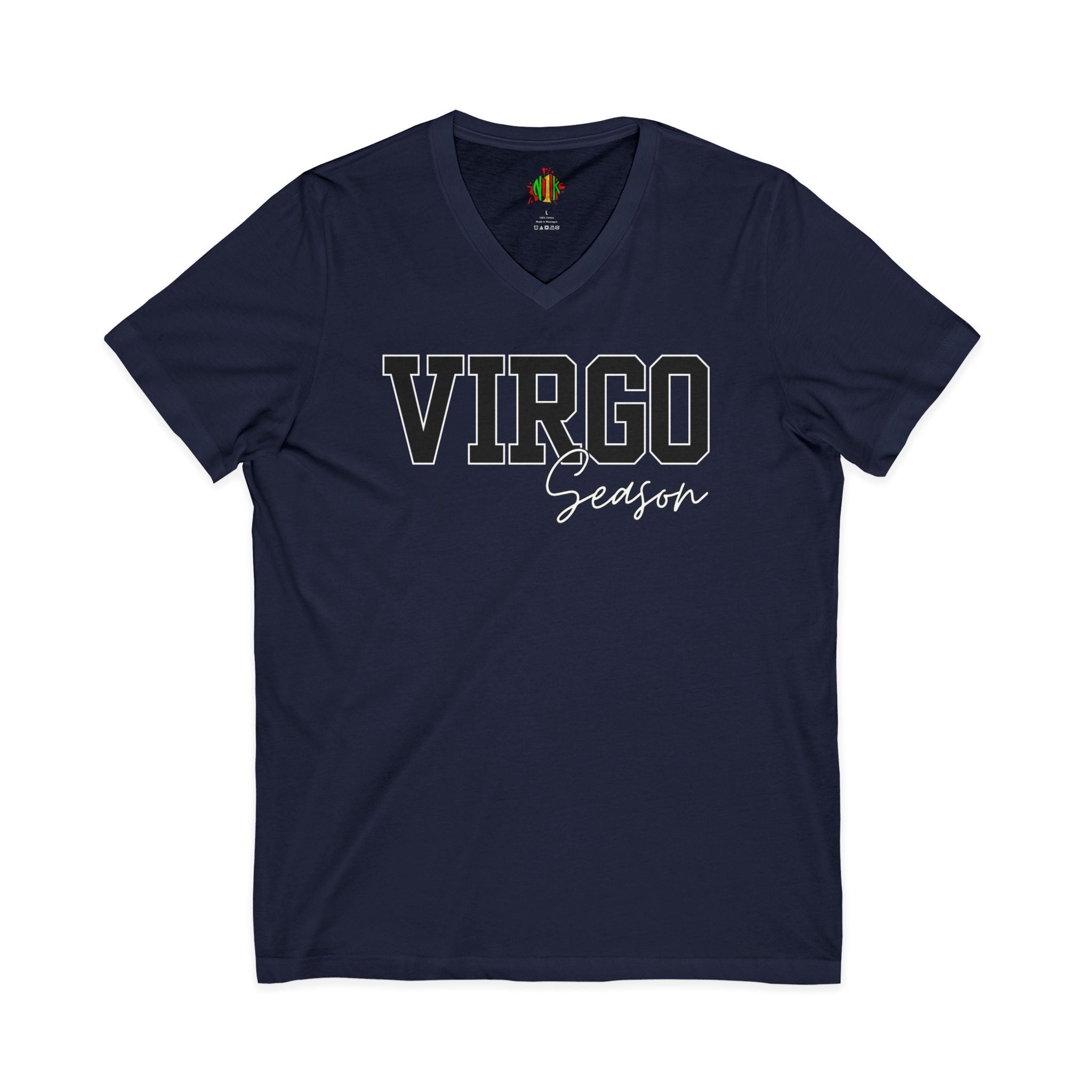 Virgo Zodiac V-Neck Tee, Astrology Shirt, Horoscope Top, Birthday Gift, Unisex Tee, Casual Wear