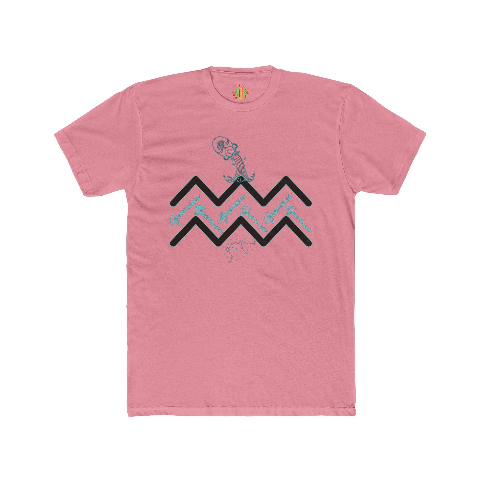 Watering Aquarius Zodiac Tee — Minimalist Wave Graphic "Aquarius" Shirt